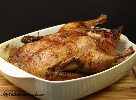 whole-roast-duck-with-apple-and-cranberry-stuffing image