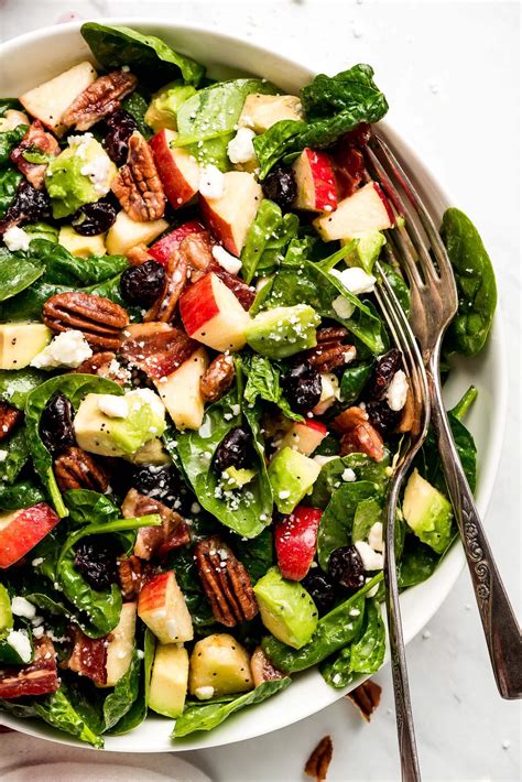 apple-bacon-spinach-salad-garnish-glaze image