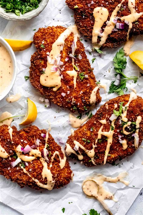 pretzel-crusted-chicken-with-cheddar-mustard-sauce image