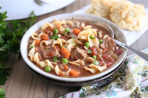 slow-cooker-beef-vegetable-noodle-soup-mels-kitchen image
