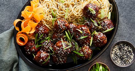 sticky-asian-meatballs-with-udon-noodles-purewow image