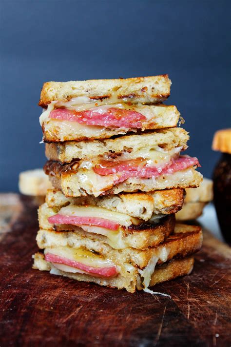 white-cheddar-salami-fig-grilled-cheese-sandwich image
