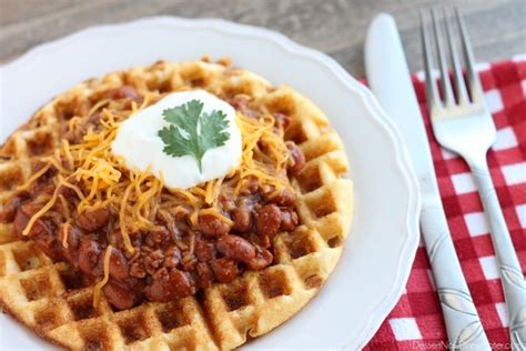 cornbread-waffles-with-chili-dessert-now-dinner-later image