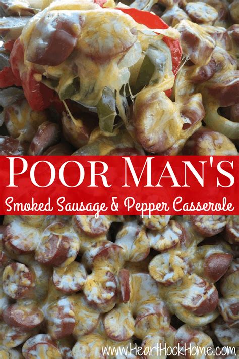 poor-mans-smoked-sausage-and-pepper-casserole image