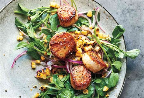 scallops-with-grilled-sweet-corn-salad-leites-culinaria image