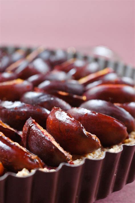 plum-tart-with-walnut-cream-recipe-chocolate image