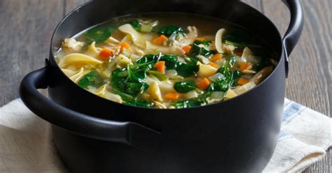 best-homemade-chicken-noodle-soup-with-spinach image