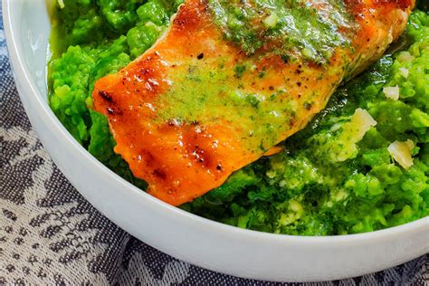 pan-fried-salmon-and-pea-puree image