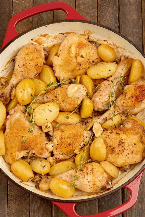 garlic-and-thyme-roasted-chicken-and-potatoes image