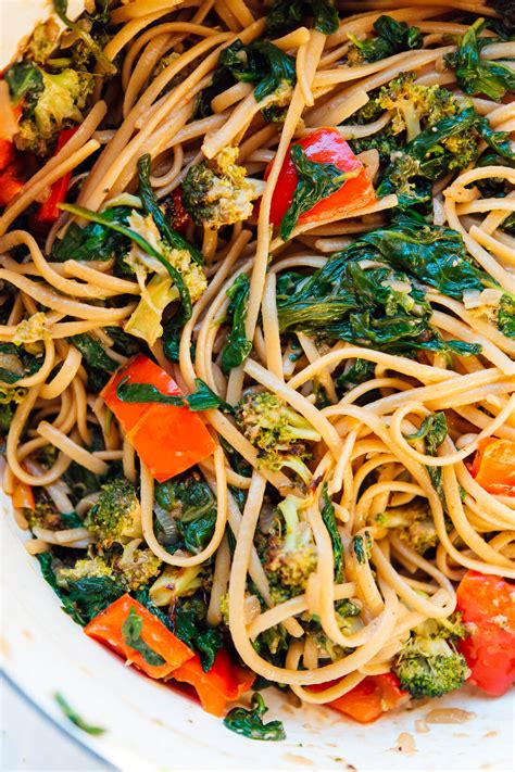spinach-pasta-with-roasted-vegetables-cookie-and-kate image