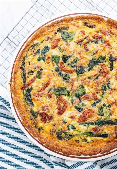 spinach-bacon-low-carb-quiche-haute-healthy image