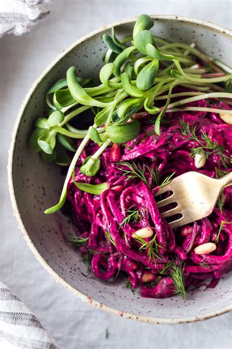 beet-noodles-with-yogurt-and-dill-feasting-at-home image