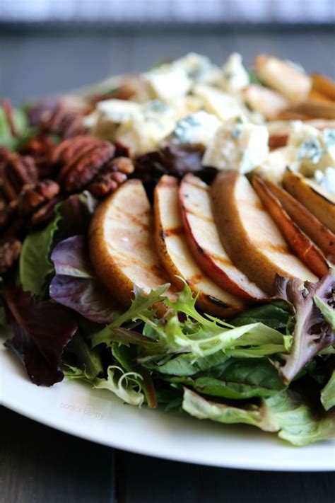 grilled-pear-gorgonzola-and-candied-pecan-salad image