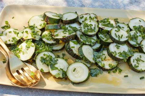 whole-grilled-zucchini-with-basil-vinaigrette-food-network image