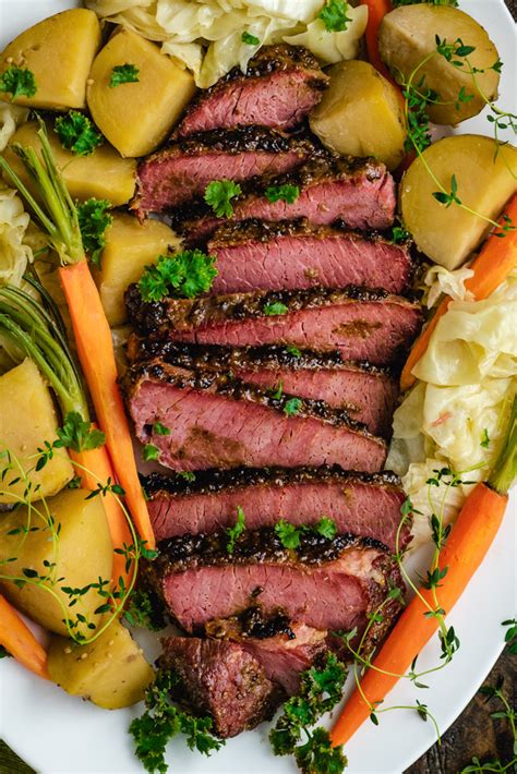 slow-cooker-corned-beef-with-sweet-mustard-glaze image