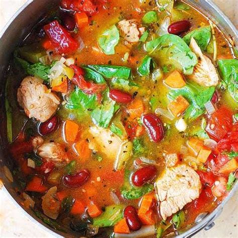 chicken-and-spinach-soup-with-vegetables-julias-album image