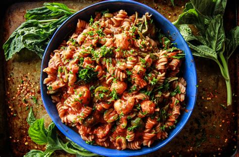 spicy-garlicky-tomato-shrimp-pasta-gluten-and-dairy image