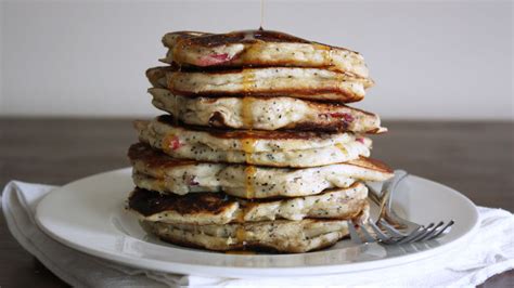 fluffy-plum-poppyseed-pancakes image