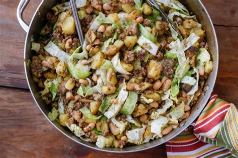 sausage-hash-with-cabbage-potatoes-and-beans image