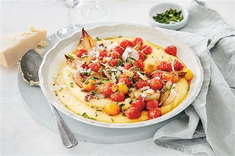 polenta-with-roasted-tomatoes-shallots-canadian image