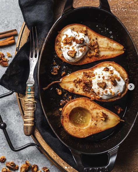maple-cinnamon-and-ginger-roasted-pears-with image