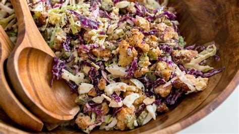 parmesan-cabbage-salad-with-buttery-croutons-food image