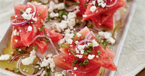 herbed-watermelon-salad-with-fresh-goat-cheese image