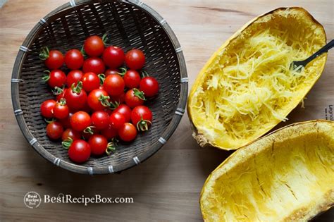 baked-spaghetti-squash-recipe-with-fresh-tomatoes image