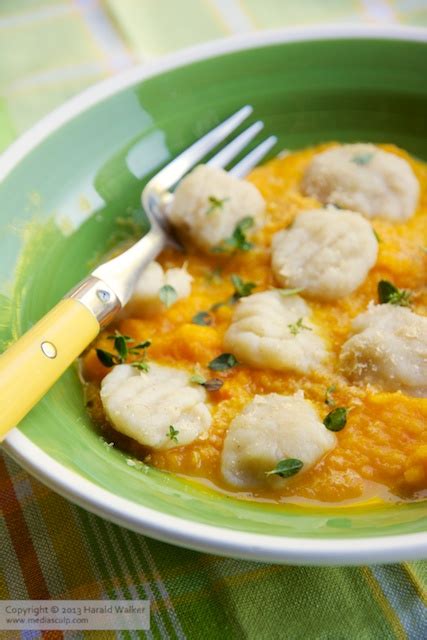 celery-root-gnocchi-with-apple-carrot-sauce image