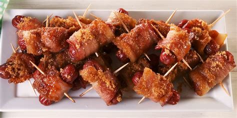 best-bacon-wrapped-little-smokies-recipe-delish image