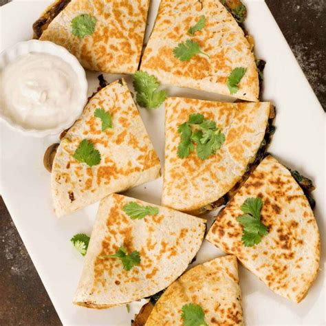 spinach-mushroom-and-cheese-quesadillas image