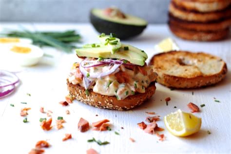 egg-salad-bagel-sandwiches-with-smoked-salmon image