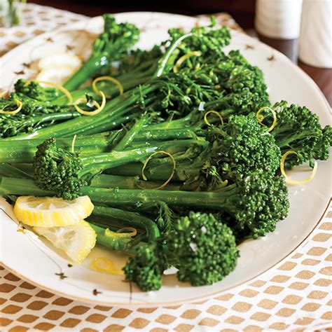 lemon-butter-broccolini-paula-deen-magazine image