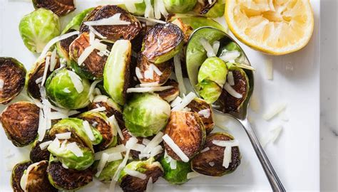 skillet-roasted-brussels-sprouts-with-lemon-and-pecorino image