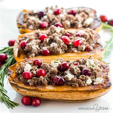 stuffed-delicata-squash-with-beef-cranberries-natural-keto image