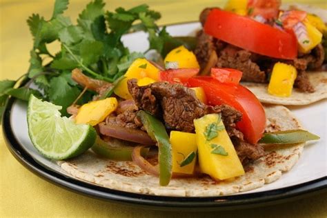 beef-fajitas-with-mango-salsa-recipe-girl image