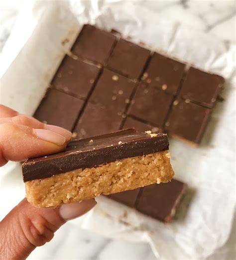 chocolate-peanut-butter-no-bake-bars image