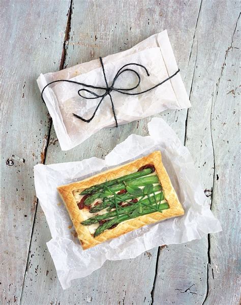 asparagus-and-ricotta-tarts-recipe-delicious-magazine image