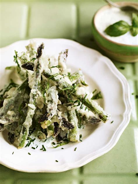 asparagus-tempura-with-garlic-and-herb-sauce image