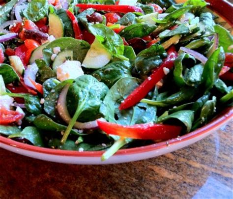 spinach-salad-with-cucumber-tomatoes-and-feta image