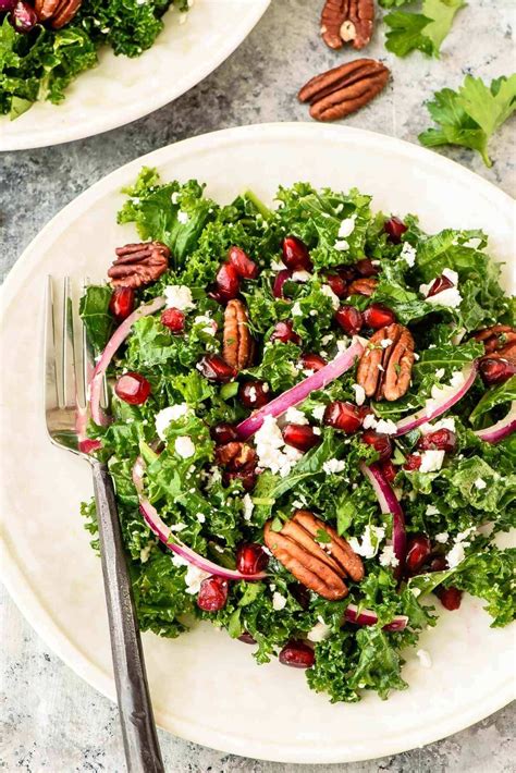 winter-salad-with-kale-and-pomegranate-wellplatedcom image