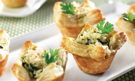 spinach-crab-artichoke-mini-tarts-puff-pastry image
