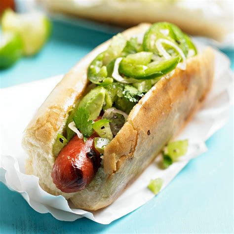 chilean-style-hot-dog-with-avocado-chili-relish image