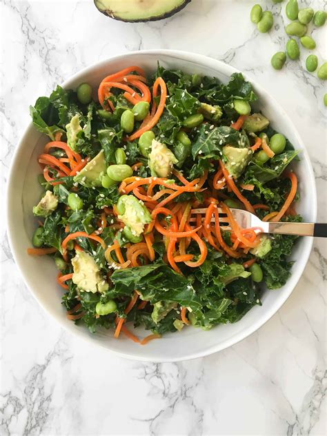 kale-edamame-and-carrot-noodle-salad-with-ginger image