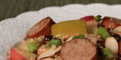chicken-smoked-sausage-with-couscous-recipe-delish image