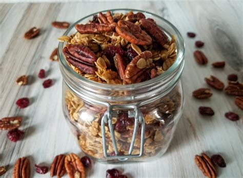 easy-homemade-granola-with-cranberry-and-pecans image