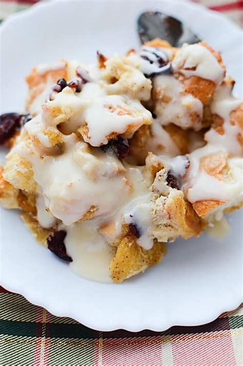 overnight-eggnog-bread-pudding-with-cranberries-the image