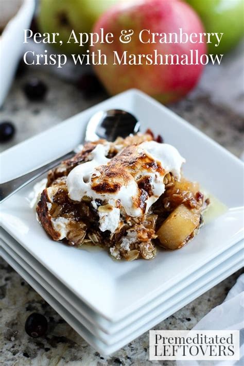 pear-apple-and-cranberry-crisp-with-marshmallow image