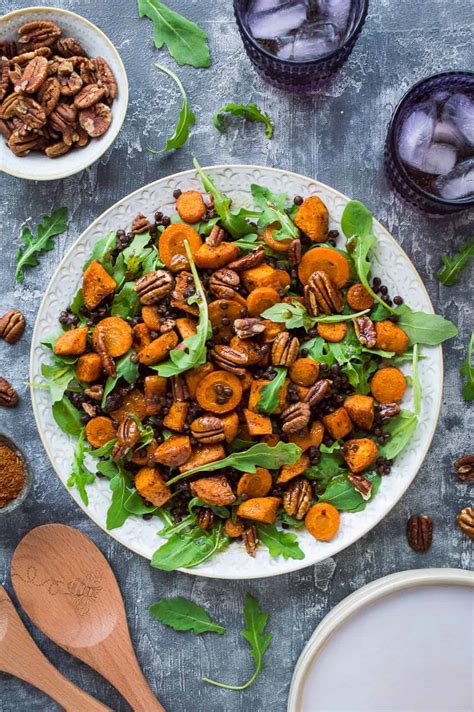 roasted-sweet-potato-lentil-and-rocket-salad-domestic image