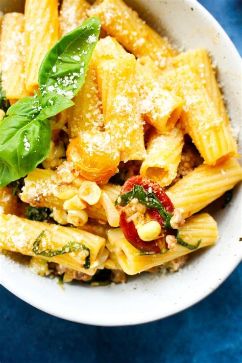 easy-corn-chorizo-pasta-yes-to-yolks image
